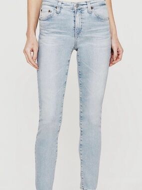 7 For All Mankind| Lt Blue Denim Mid-Rise The Slim Cigarette Skinny Jeans Sz 25